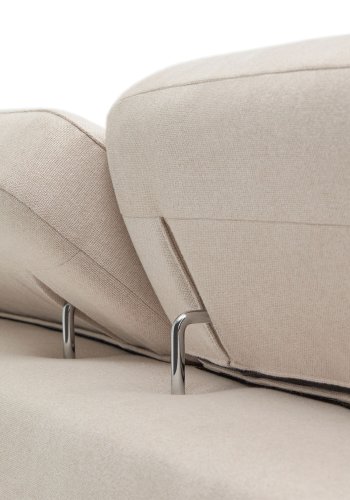 KAVE HOME Singa 3 pers. sofa, m. h�jre chaiselong - hvid stof og natur b�getr�