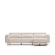 KAVE HOME Singa 3 pers. sofa, m. h�jre chaiselong - hvid stof og natur b�getr�