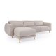 KAVE HOME Singa 3-manns sofa, med venstre sjeselong - beige stoff og naturlig bketre
