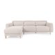 KAVE HOME Singa 3 pers. sofa, m. venstre chaiselong - hvid stof og natur b�getr�