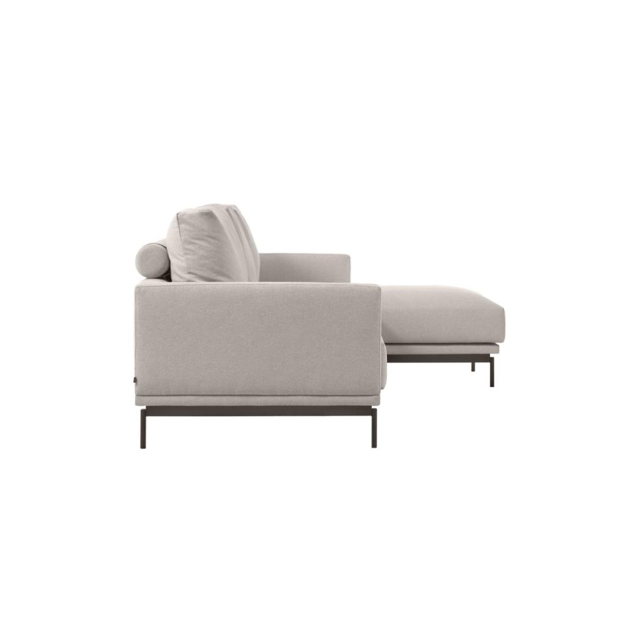KAVE HOME Galene 4-manns sofa, med hyre sjeselong - beige resirkulerte fibre og jern