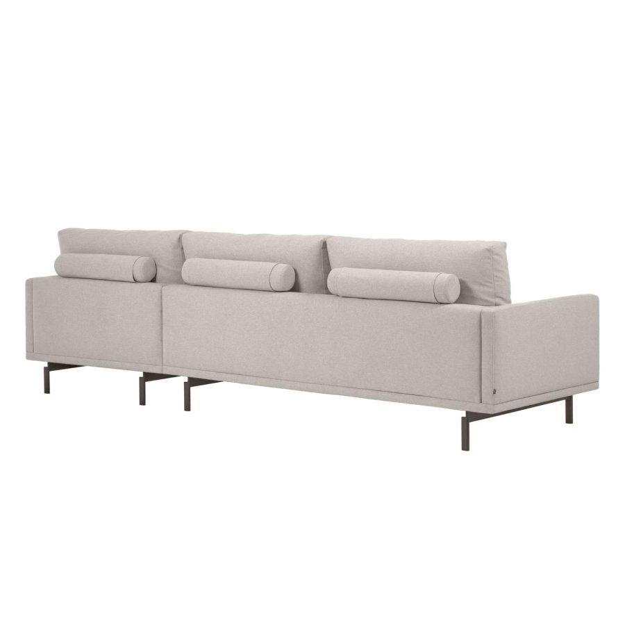 KAVE HOME Galene 4-manns sofa, med hyre sjeselong - beige resirkulerte fibre og jern