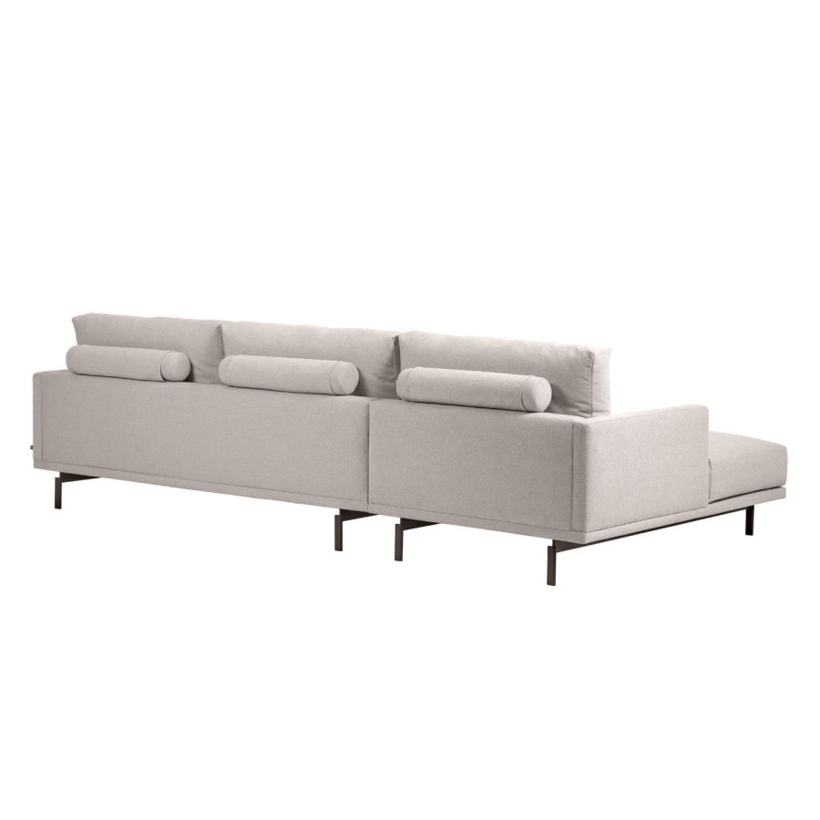 KAVE HOME Galene 4-seters sofa, med venstre sjeselong - beige resirkulerte fibre og jern