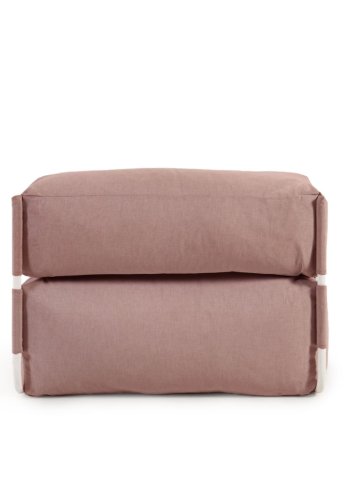 KAVE HOME Square modulr utendrs sofapuff, m. ryggsttte - terrakottastoff, hvit aluminium (101x101)