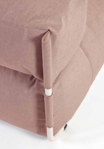 KAVE HOME Firkantet sjeselongmodul for hagesofa -m. ryggst�tte - terrakottastoff, hvit aluminium (165x101) 