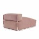 KAVE HOME Firkantet sjeselongmodul for hagesofa -m. ryggst�tte - terrakottastoff, hvit aluminium (165x101) 