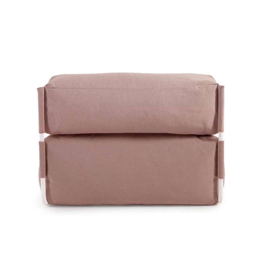 KAVE HOME Firkantet sjeselongmodul for hagesofa -m. ryggst�tte - terrakottastoff, hvit aluminium (165x101) 