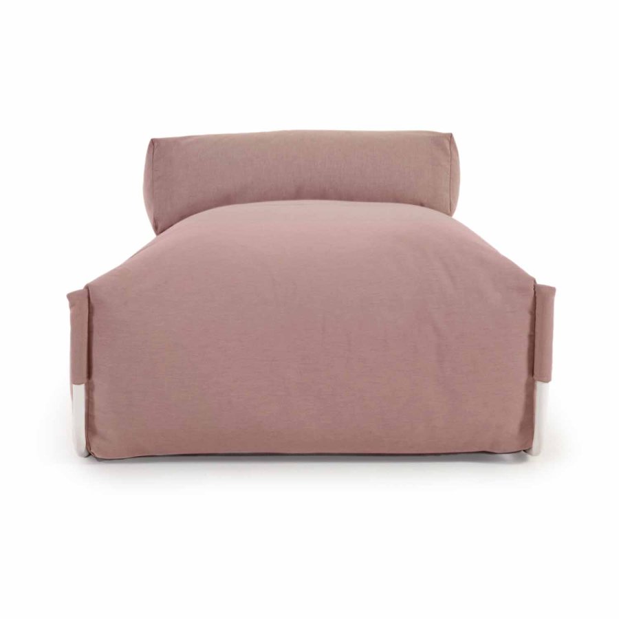 KAVE HOME Firkantet sjeselongmodul for hagesofa -m. ryggst�tte - terrakottastoff, hvit aluminium (165x101) 