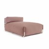 KAVE HOME Square chaiselong modul til havesofa -m. rygl�n - terracotta stof, hvid aluminium (165x101) 