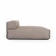 KAVE HOME Firkantet sjeselongmodul for hagesofa - m. ryggsttte - grnt stoff og sort aluminium (165x101) 