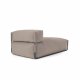 KAVE HOME Firkantet sjeselongmodul for hagesofa - m. ryggsttte - grnt stoff og sort aluminium (165x101) 