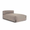 KAVE HOME Square chaiselong modul til havesofa - m. rygln - grn stof og sort aluminium (165x101) 