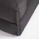 KAVE HOME Firkantet sjeselongmodul for hagesofa - m. ryggsttte - mrkegr stoff, sort aluminium (165x101) 