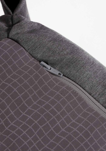 KAVE HOME Firkantet sjeselongmodul for hagesofa - m. ryggsttte - mrkegr stoff, sort aluminium (165x101) 