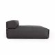 KAVE HOME Firkantet sjeselongmodul for hagesofa - m. ryggsttte - mrkegr stoff, sort aluminium (165x101) 
