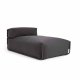 KAVE HOME Firkantet sjeselongmodul for hagesofa - m. ryggsttte - mrkegr stoff, sort aluminium (165x101) 