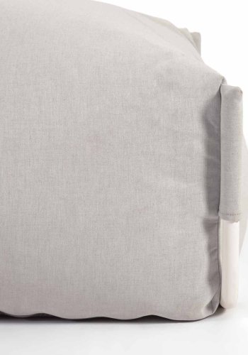 KAVE HOME Firkantet puffmodul for hagesofa - lysegrt stoff og hvit aluminium (101x101)