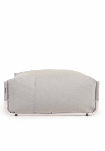 KAVE HOME Firkantet puffmodul for hagesofa - lysegrt stoff og hvit aluminium (101x101)