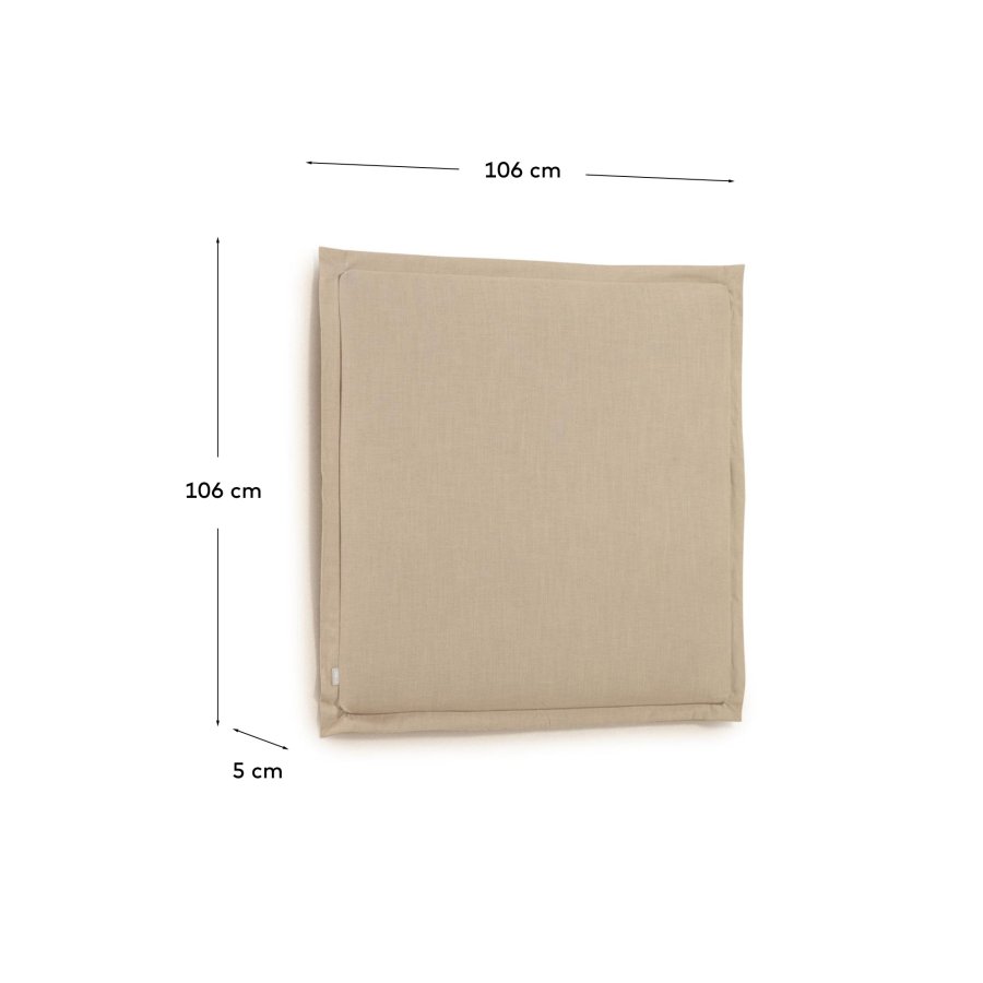 KAVE HOME Tanit sengegavl, m. aftageligt betr�k - beige linned (til 90 cm senge)