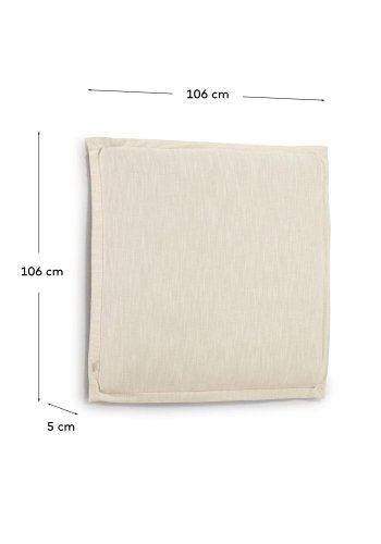 KAVE HOME Tanit s&auml;nggavel, med avtagbart lock - vitt linne (f&ouml;r 90 cm s&auml;ngar)