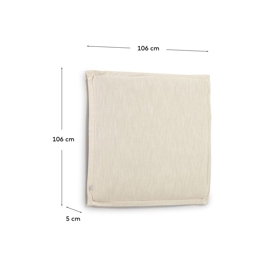 KAVE HOME Tanit s&auml;nggavel, med avtagbart lock - vitt linne (f&ouml;r 90 cm s&auml;ngar)