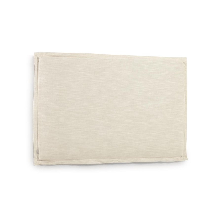 KAVE HOME Tanit s&auml;nggavel, med avtagbart lock - vitt linne (f&ouml;r 160 cm s&auml;ngar)