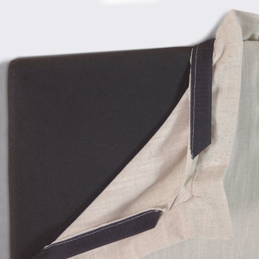 KAVE HOME Tanit s&auml;nggavel, med avtagbart lock - vitt linne (f&ouml;r 180 cm s&auml;ngar)