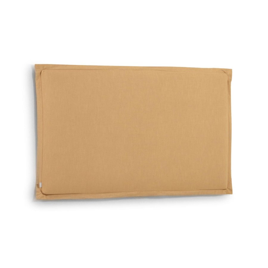 KAVE HOME Tanit s&auml;nggavel - senapsgult linne (f&ouml;r 180 cm s&auml;ngar)