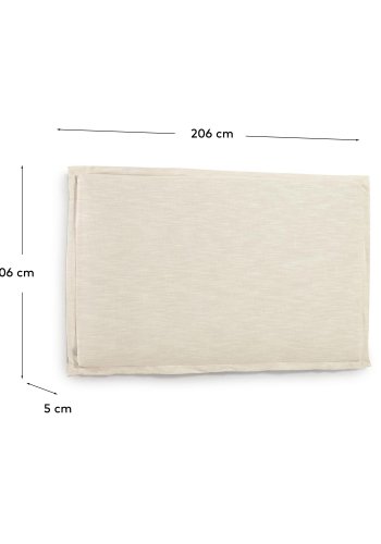 KAVE HOME Tanit sengegavl, m. aftageligt betr�k - hvid linned (til 200 cm senge)