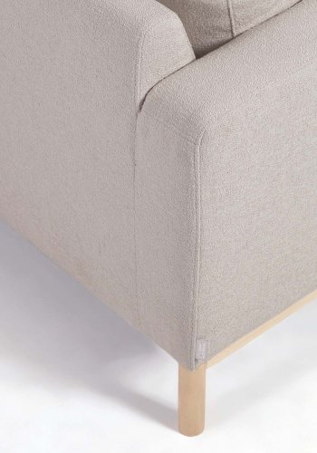 KAVE HOME Mihaela 3-seters sofa - gr mikrobouclé og naturlig bketre