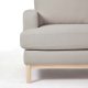 KAVE HOME Mihaela 3-manns sofa med hyre sjeselong - gr mikrobouclé og naturlig bketre