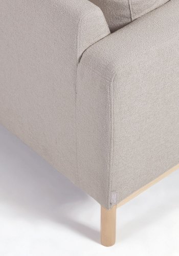 KAVE HOME Mihaela 3-manns sofa med venstre sjeselong - gr mikrobouclé og naturlig bketre