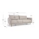 KAVE HOME Carlota 3-seters sofa - beige chenillestoff og naturlig furu