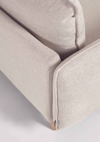 KAVE HOME Carlota 3-seters sofa - beige chenillestoff og naturlig furu