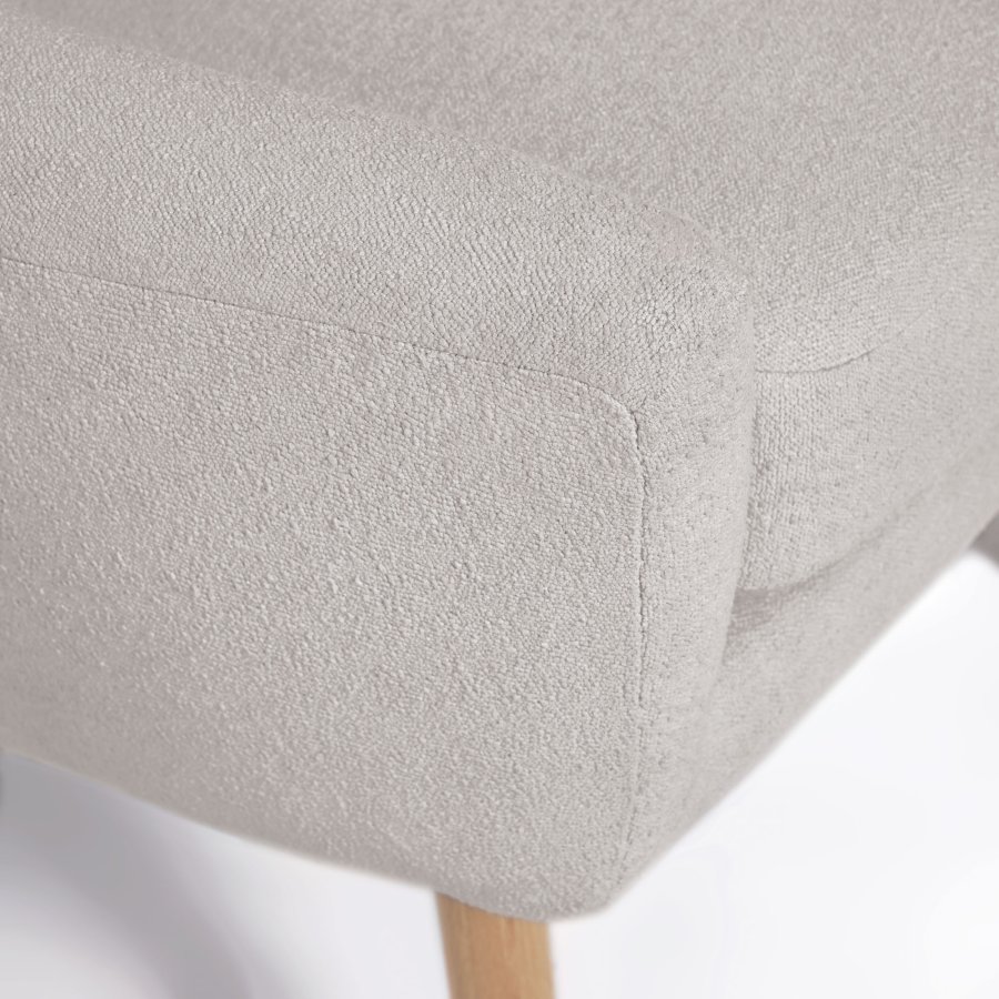 KAVE HOME Candela lenestol - gr fleece og naturlig bketre