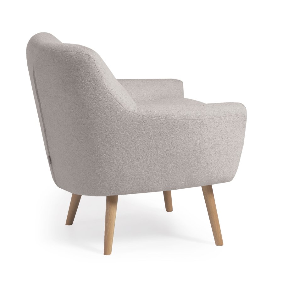 KAVE HOME Candela lenestol - gr fleece og naturlig bketre