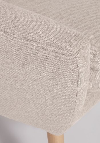 KAVE HOME Candela lenestol - beige stoff og naturlig bketre