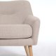 KAVE HOME Candela lenestol - beige stoff og naturlig bketre