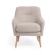 KAVE HOME Candela lenestol - beige stoff og naturlig bketre