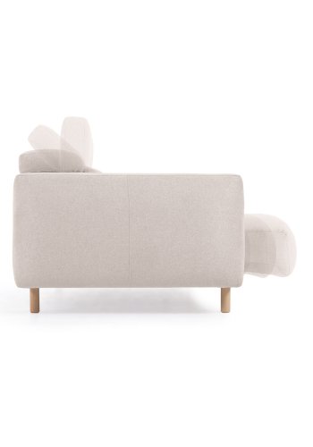 KAVE HOME Singa 3 pers. sofa - hvid stof og natur b�getr�