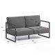 KAVE HOME Comova 2-manns hagesofa - m�rkegr�tt stoff og sort aluminium