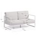KAVE HOME Comova 2 pers. havesofa - hvid stof og hvid aluminium