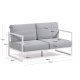 KAVE HOME Comova 2 pers. havesofa - bl� stof og hvid aluminium