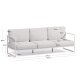 KAVE HOME Comova 3 pers. havesofa - hvid stof og hvid aluminium