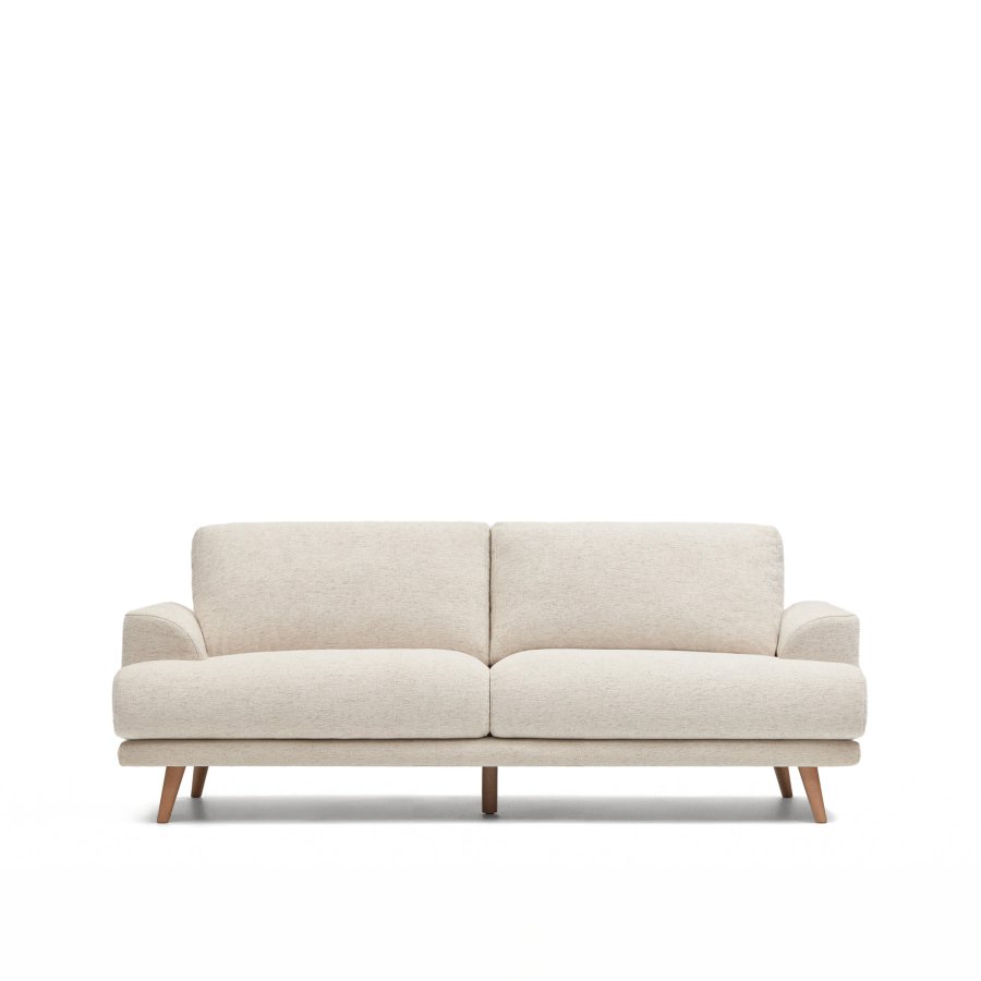 KAVE HOME Karin 2-manns sofa - beige stoff og bketre (210cm)