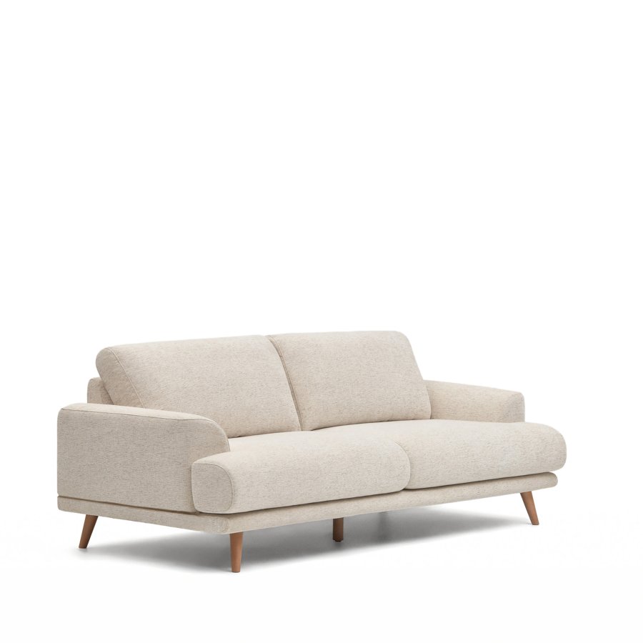 KAVE HOME Karin 2-manns sofa - beige stoff og bketre (210cm)