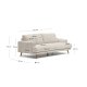 KAVE HOME Karin 3-manns sofa - beige stoff og naturlig bketre