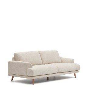 KAVE HOME Karin 3 pers. sofa - beige stof og natur bgetr