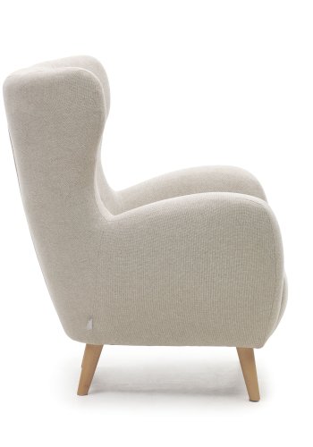 KAVE HOME Patio lenestol, med armlener - beige chenille og bketre