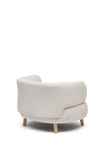 
KAVE HOME Luisa lenestol - perle chenille stoff, naturfarget bøkben, med armlener
